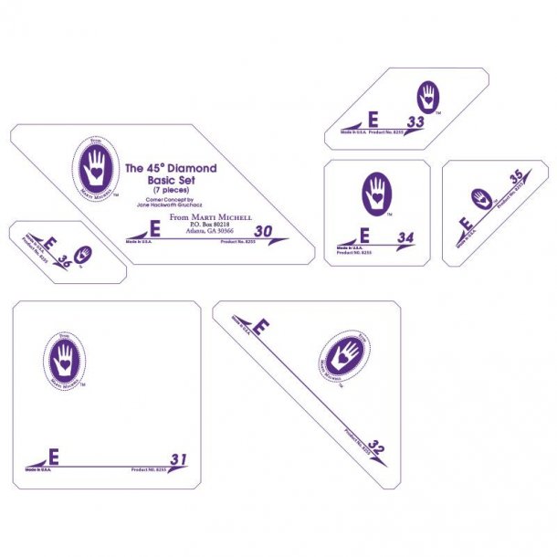 Set E, Marti Michell: 45 Diamond Template set