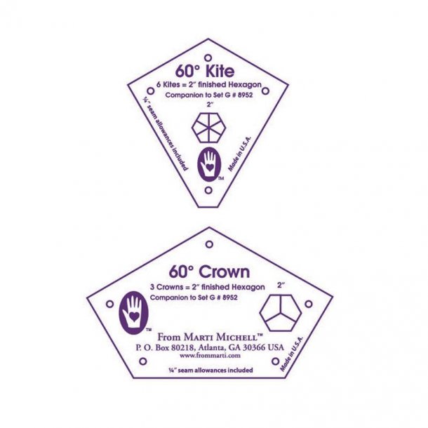 2" Kite and Crown, One-derful One-Patch Templates, Marti Michell