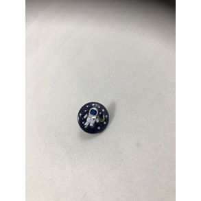 Rund Knap, bl� med rum 15 mm