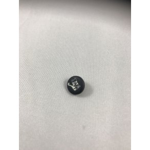 Rund Knap, sort med kat 12 mm