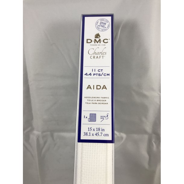 Aida ,Hvid 11 ct 4,4 pts/cm, 1 stk. 38,1x45,7 cn / 15/18 inch - DMC