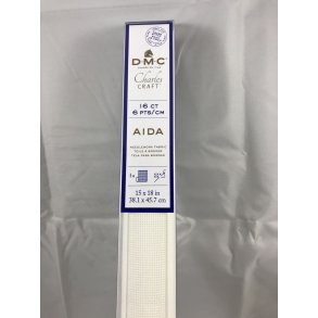 Aida ,Hvid 18 ct 7 pts/cm, 1 stk. 38,1x45,7 cn / 15/18 inch - DMC