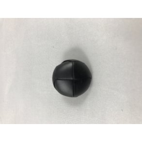 Rund Knap, sort l�derlook 30 mm